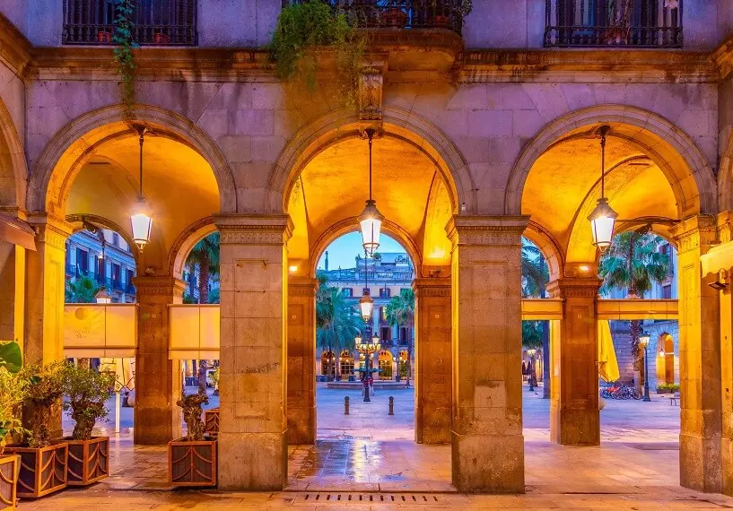 Plaça Reial in Barcelona Old Town